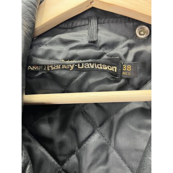 Vintage 70’s Cycle Champ Harley Davidson AMF Leather Jacket, Size 38R - Picture 4 of 14